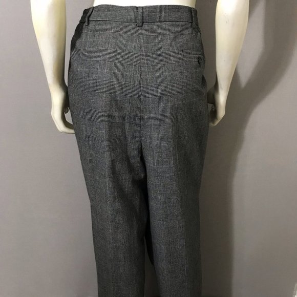 Vintage Evan Picone Black White Plaid High Waisted Trousers Sz-18W - Picture 6 of 11
